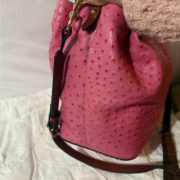 Dooney & Bourke Pink Ostrich-Embossed Tote - Picture 6 of 15